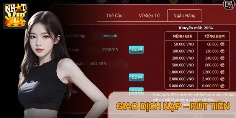 Giao dịch nạp rút minh bạch